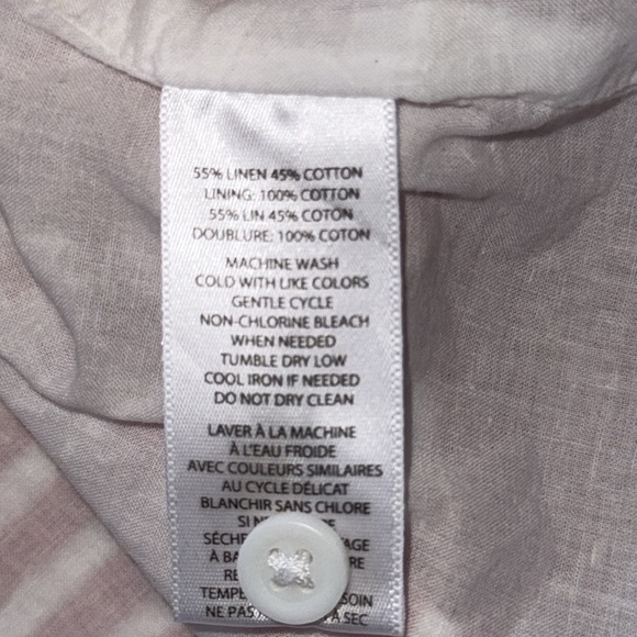 Beach Lunch Lounge Alina Red & White Linen Sleeveless Striped Dress Sz Small - Picture 9 of 12